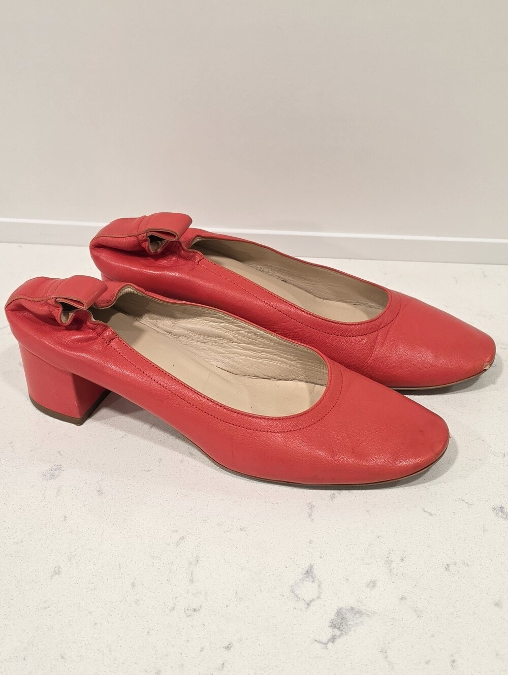 Everlane the day heel in red leather size 9